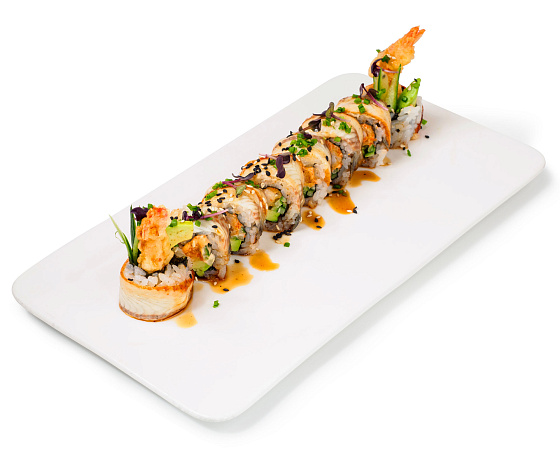 Ролл с угрем и креветкой темпура 1